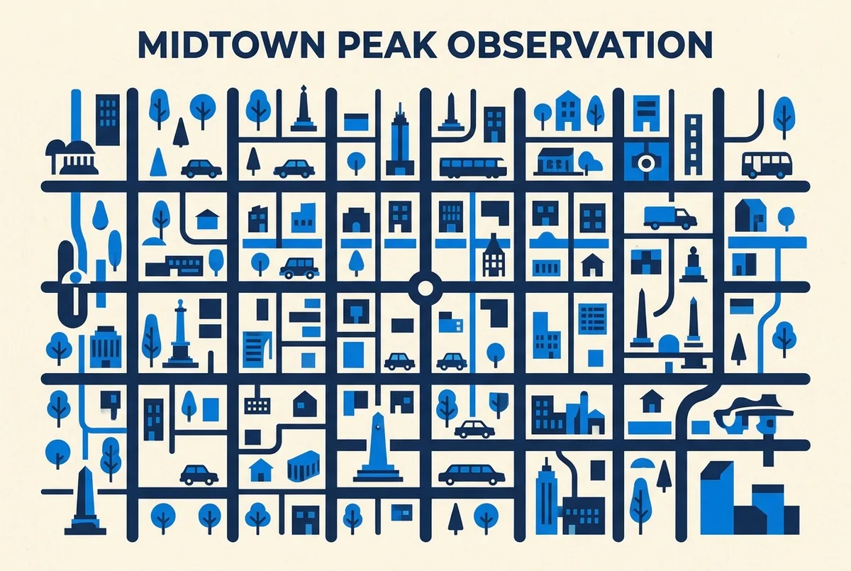 Calendar style infographic showing how far in advance to book a top of the rock reservation for weekday, weekend and sunset slots